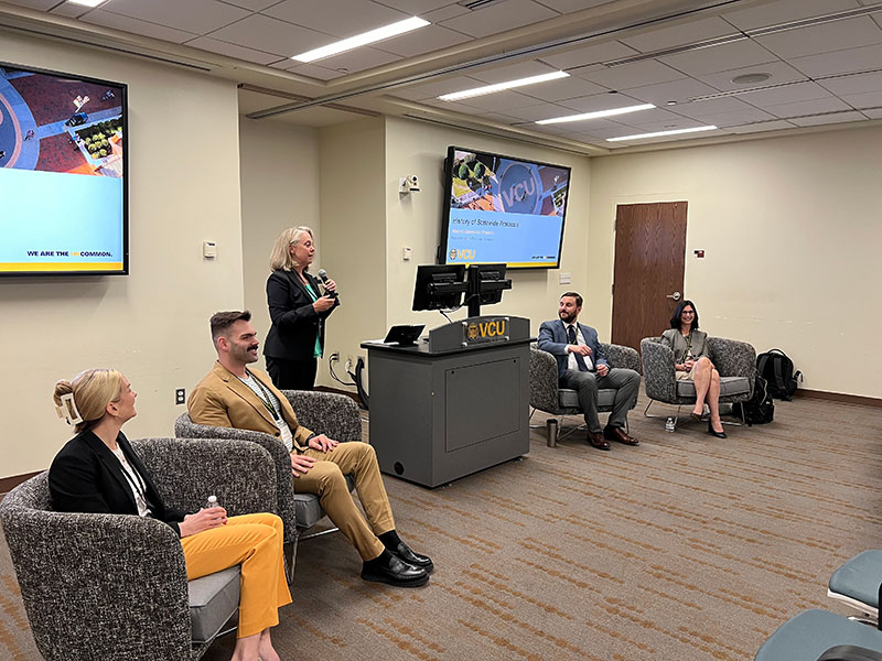 Picture of panelists, Tana Kaefer, JoeMichael Fusco, Sharon Gatewood, John Bucheit, Caroline Juran.